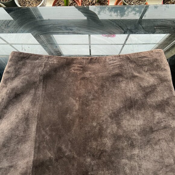 New Frontier Chocolate Brown Leather A-Line Skirt Size 8 NWT - Picture 11 of 11